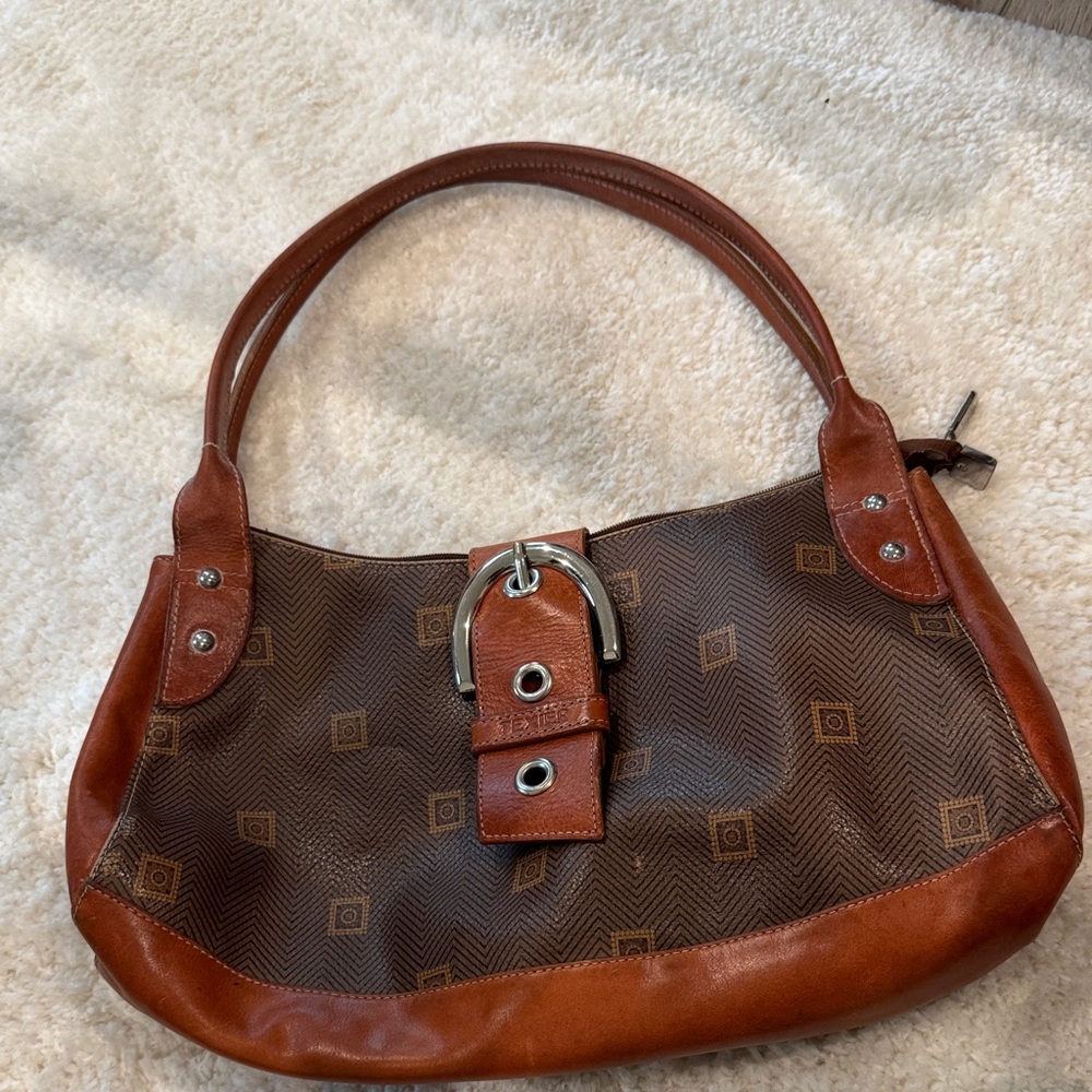 Stylish Brown Patterned Shoulder Bag - image 1